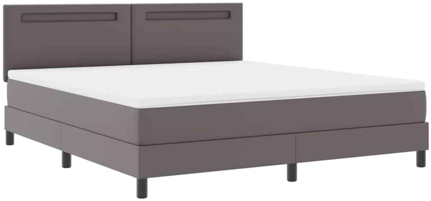vidaXL Bettgestell mit Matratze Grau 180 x 200 cm Kunstleder 3339062 Bild 1