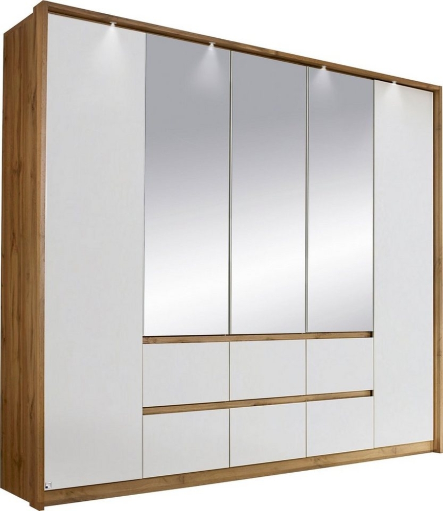 rauch Drehtürenschrank Mainz mit Spiegel und Passepartout optional mit Beleuchtung, Außentüren mit Push-to-Open Funktion Bild 1