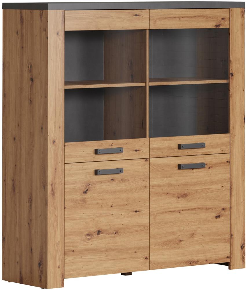 Highboard >Follow< in Artisan Eiche Melamin - 127x139x40 (BxHxT) Bild 1