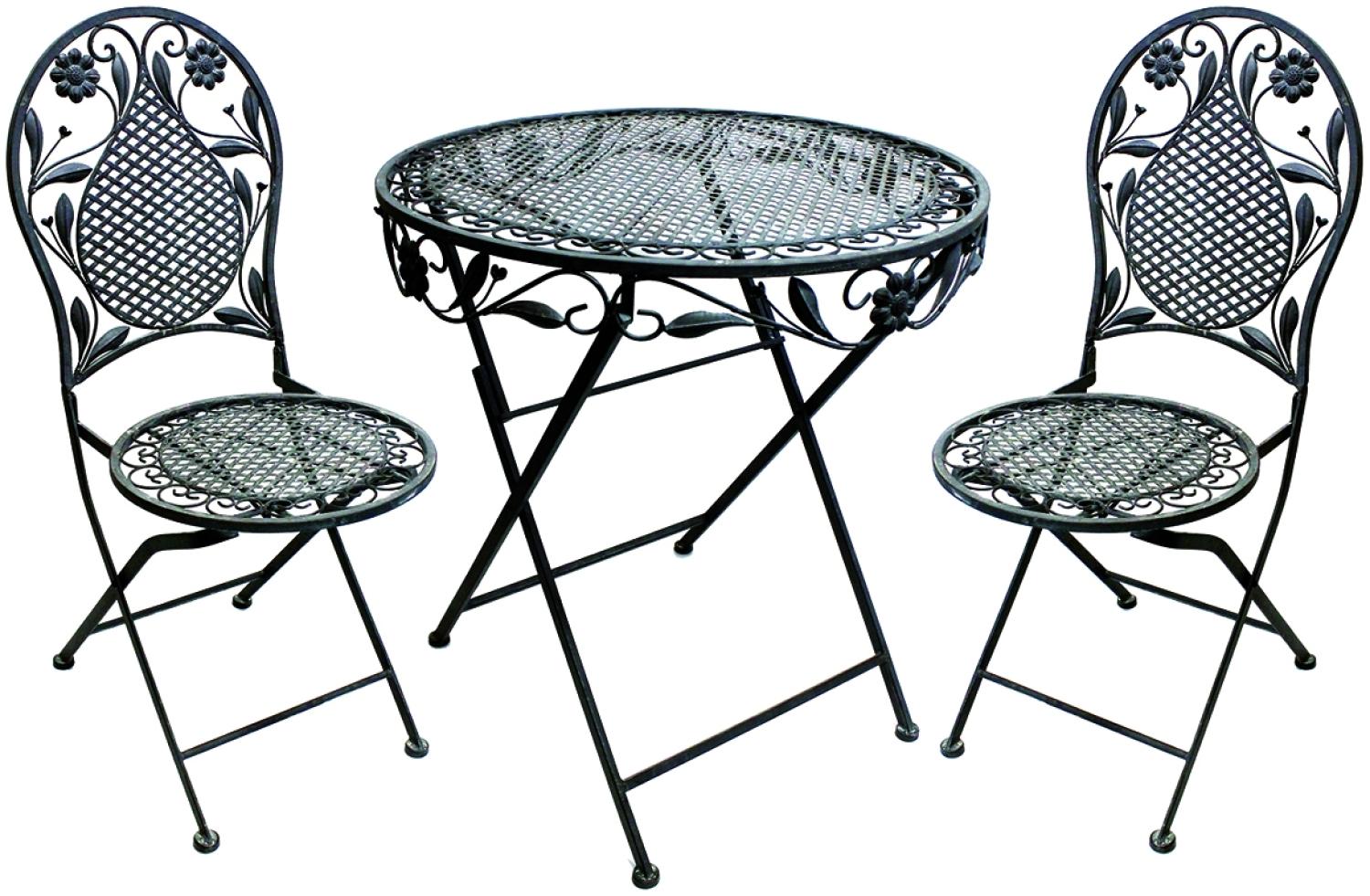 Eisen Bistro Set Antik Design Grau Bild 1
