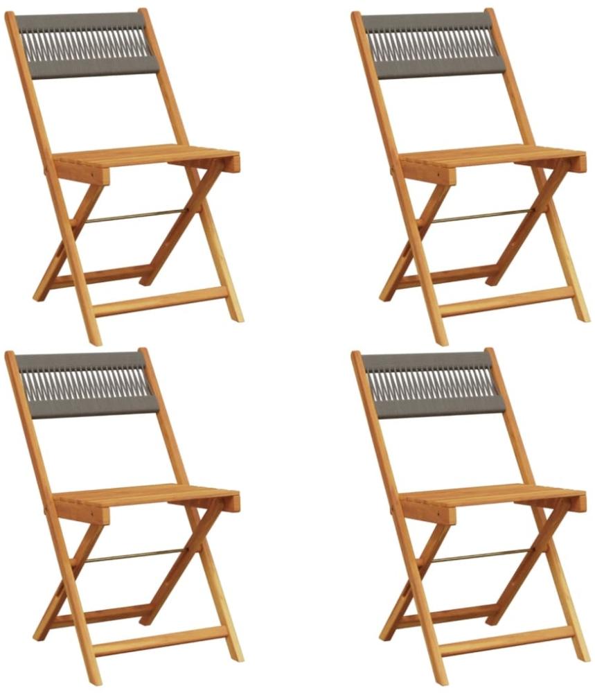 vidaXL Gartenstühle 4 Stk. Klappbar Grau Massivholz Akazie 3214604 Bild 1