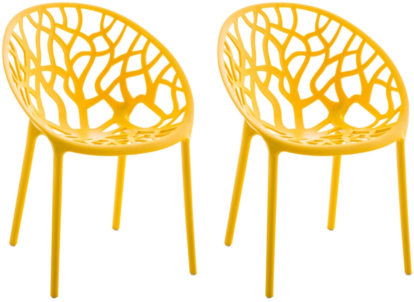 CLP 2er Set Gartenstuhl Hope, Modernes Design, Wetterfest, Stapelbar, Mit Armlehnen,gelb Bild 1