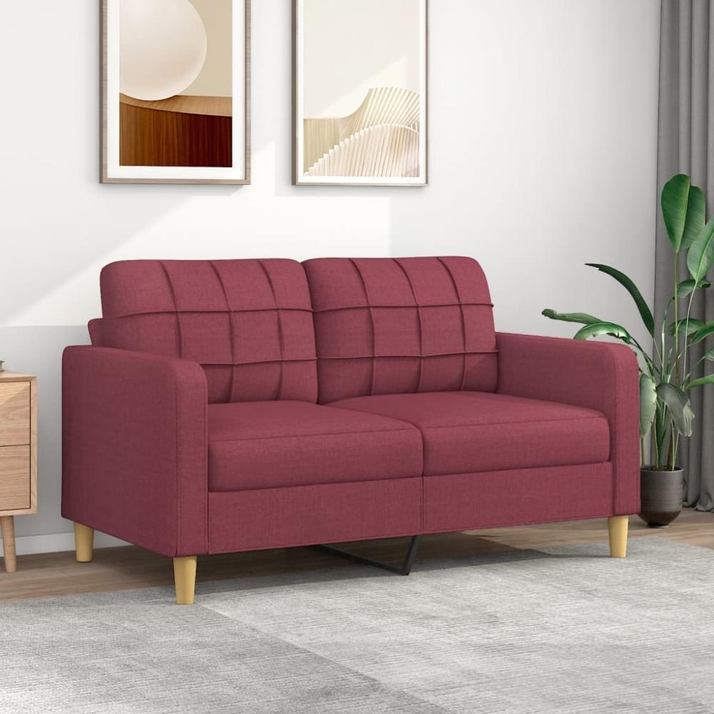 vidaXL 2-Sitzer-Sofa Weinrot 140 cm Stoff 359097 Bild 1