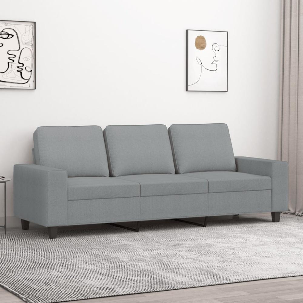 vidaXL 3-Sitzer-Sofa Hellgrau 180 cm Stoff 359399 Bild 1