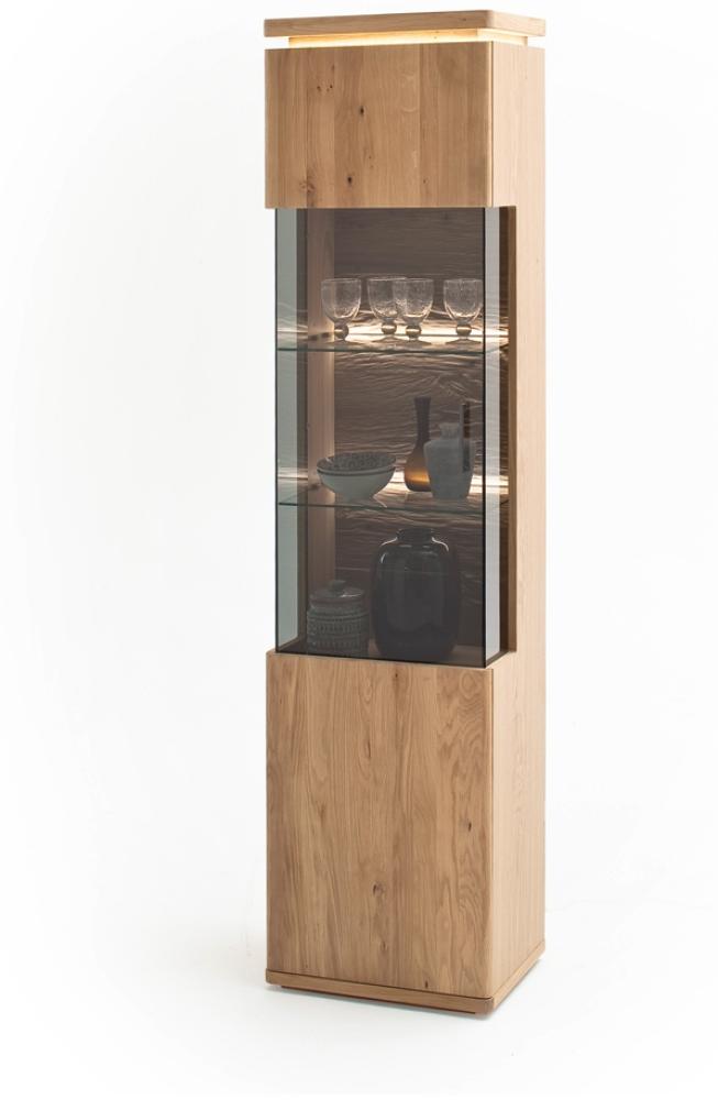 Vitrine Burgos 10 Balkeneiche Bianco teilmassiv 50 x 204 x 37 cm LED ohne Rückwandbeleuchtung Bild 1