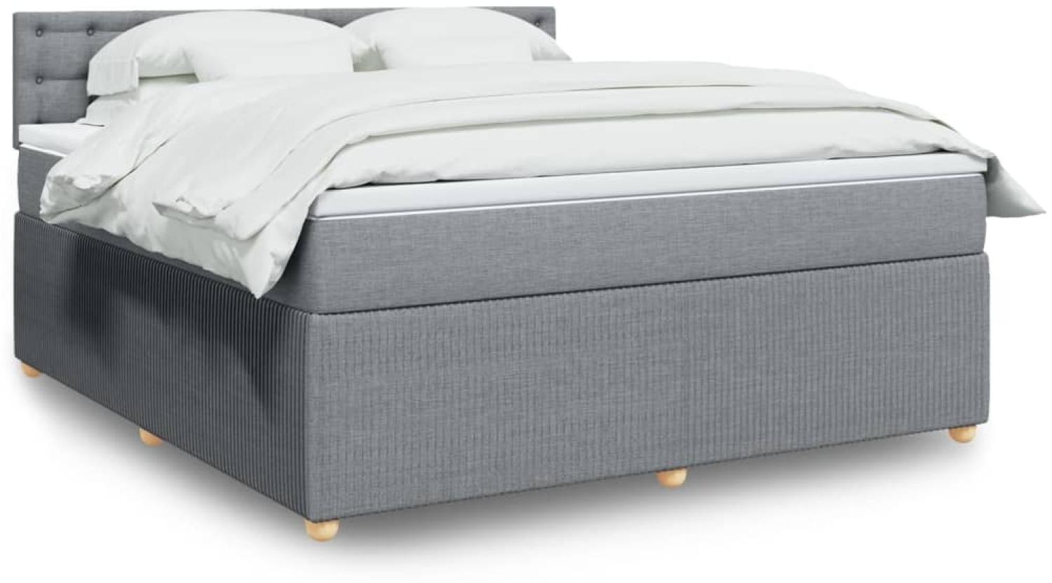 vidaXL Boxspringbett mit Matratze Hellgrau 180x200 cm Stoff 3289849 Bild 1