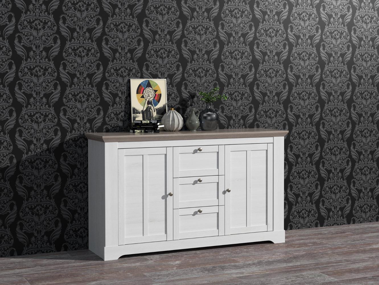 Sideboard >Indianapolis< in Schneeeiche - 160x92,5x44,3cm (BxHxT) Bild 1