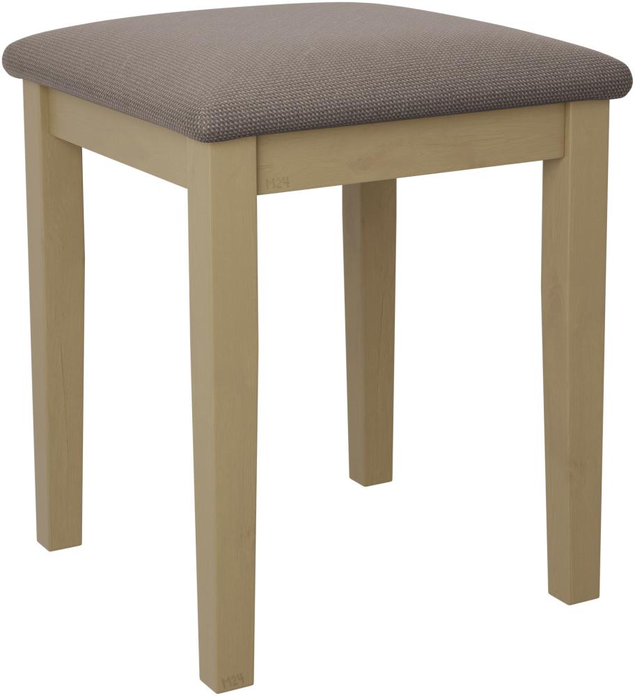 Hocker T3, Schemel bis 120 kg, aus Buchenholz, 36x36x47 cm (Stoff: Hygge D20, Holzfarbe: Sonoma) Bild 1