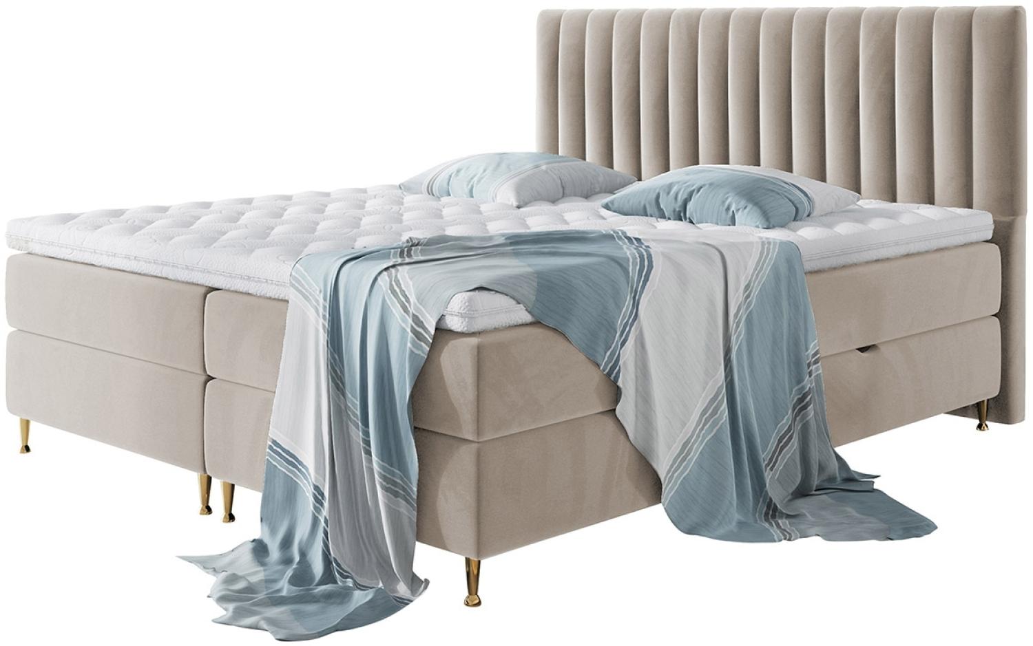 Mirjan24 Boxspringbett Nerpa, Beige, 160x200 cm Bild 1