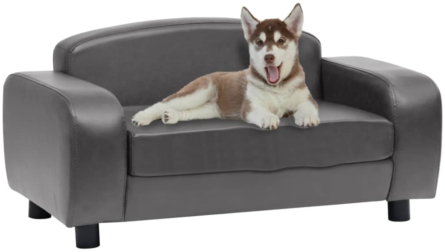 vidaXL Hundesofa Grau 80x50x40 cm Kunstleder 170964 Bild 1