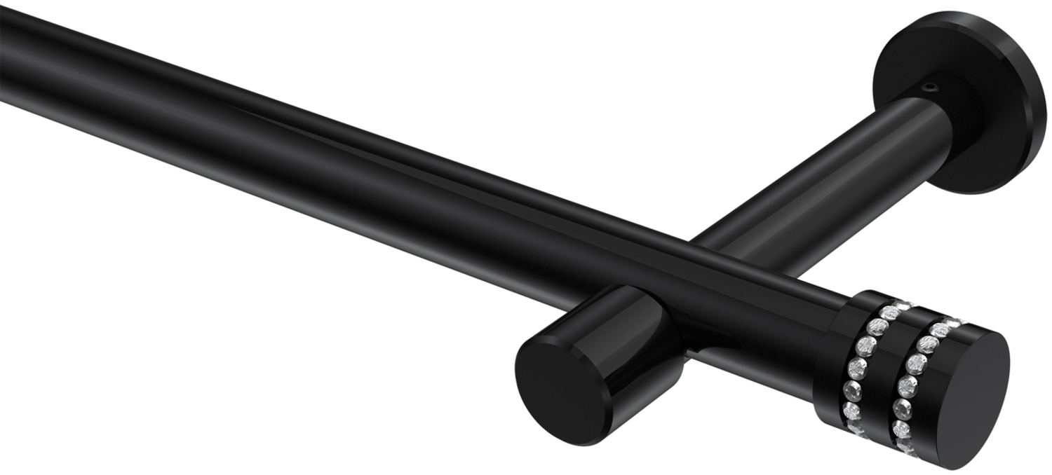 Gardinenstangen-Set Prestige Estana 480 cm (geteilt in 3 x 160 cm), 1-läufig (ohne Ringe), 20 mm Ø Schwarz Bild 1