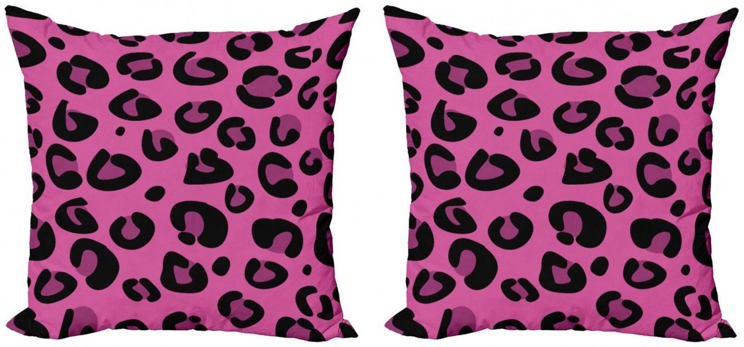 Abakuhaus Kissenbezüge Modern Accent Doppelseitiger Digitaldruck, (2 Stück), Hot Pink Leopard Tierhaut Bild 1