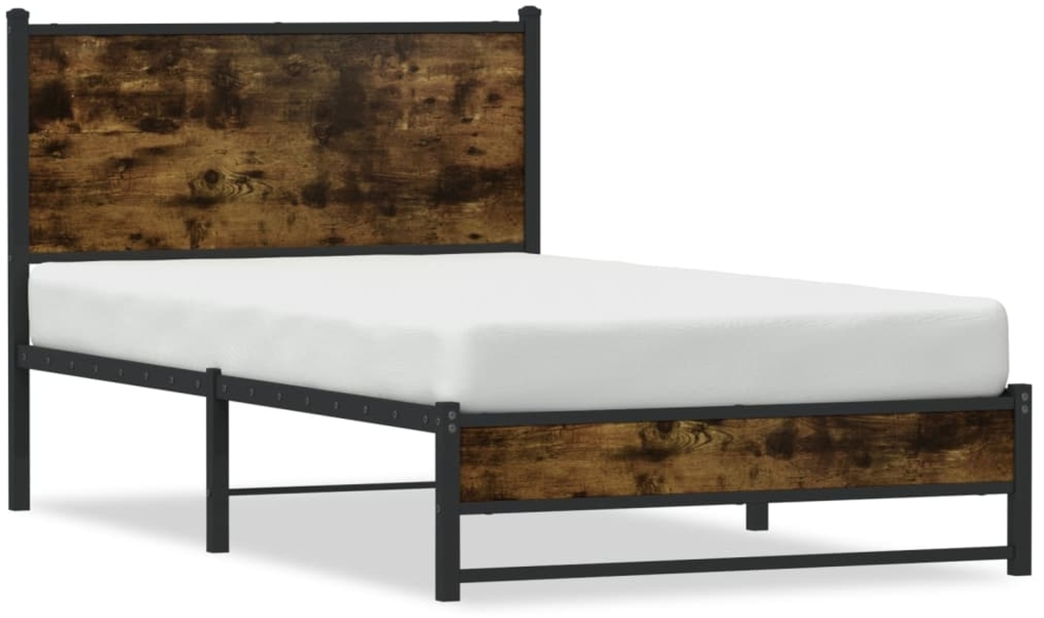 vidaXL Metallbett ohne Matratze Räuchereiche 100x190 cm 4007826 Bild 1