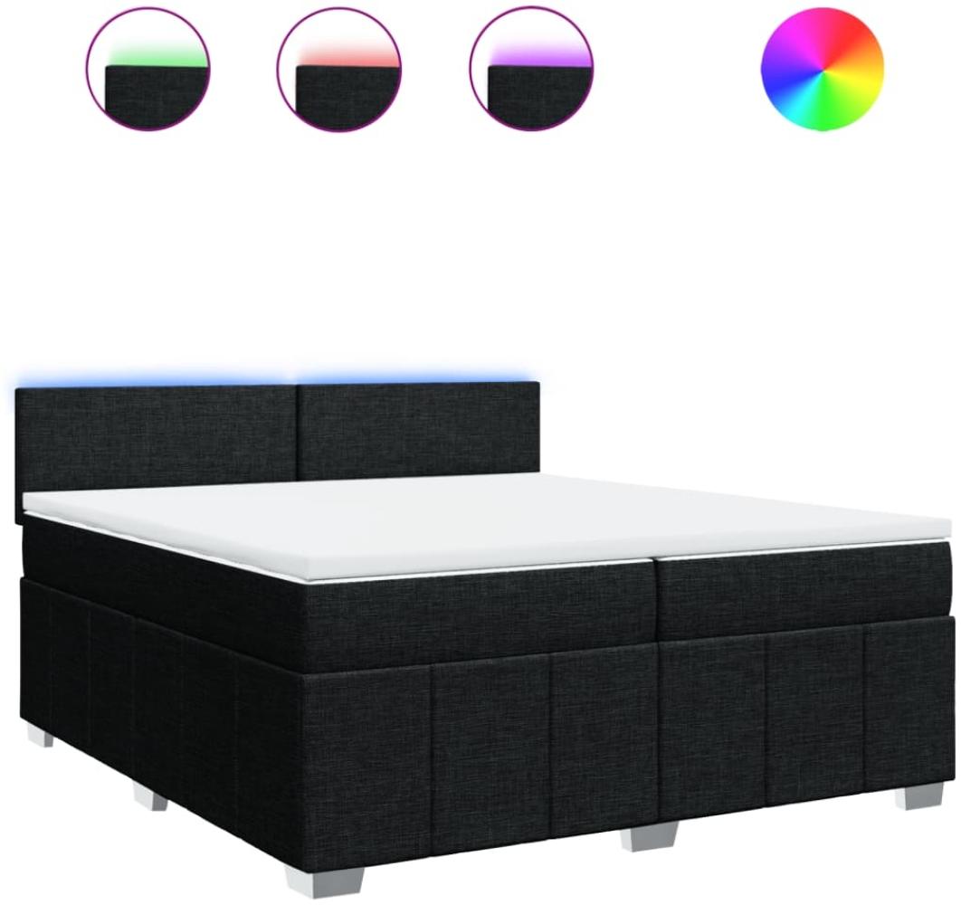 vidaXL Boxspringbett mit Matratze Schwarz 200x200 cm Stoff 3289470 Bild 1