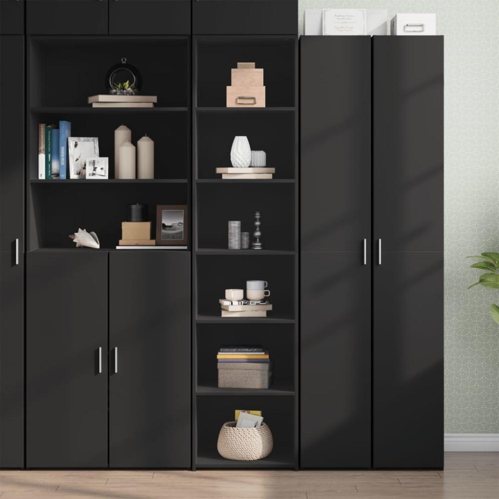 vidaXL Highboard Schwarz 45x41x185 cm Holzwerkstoff 3281674 Bild 1