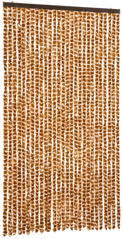 vidaXL Fliegenvorhang Ocker und Weiß 118x220 cm Chenille 4004891 Bild 1