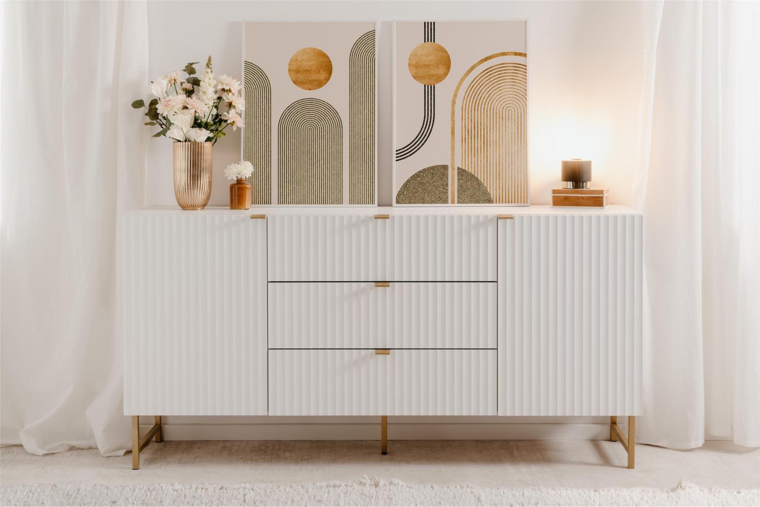 Sideboard >Elwood< in Weiß matt - 179x90x40.5cm (BxHxT) Bild 1