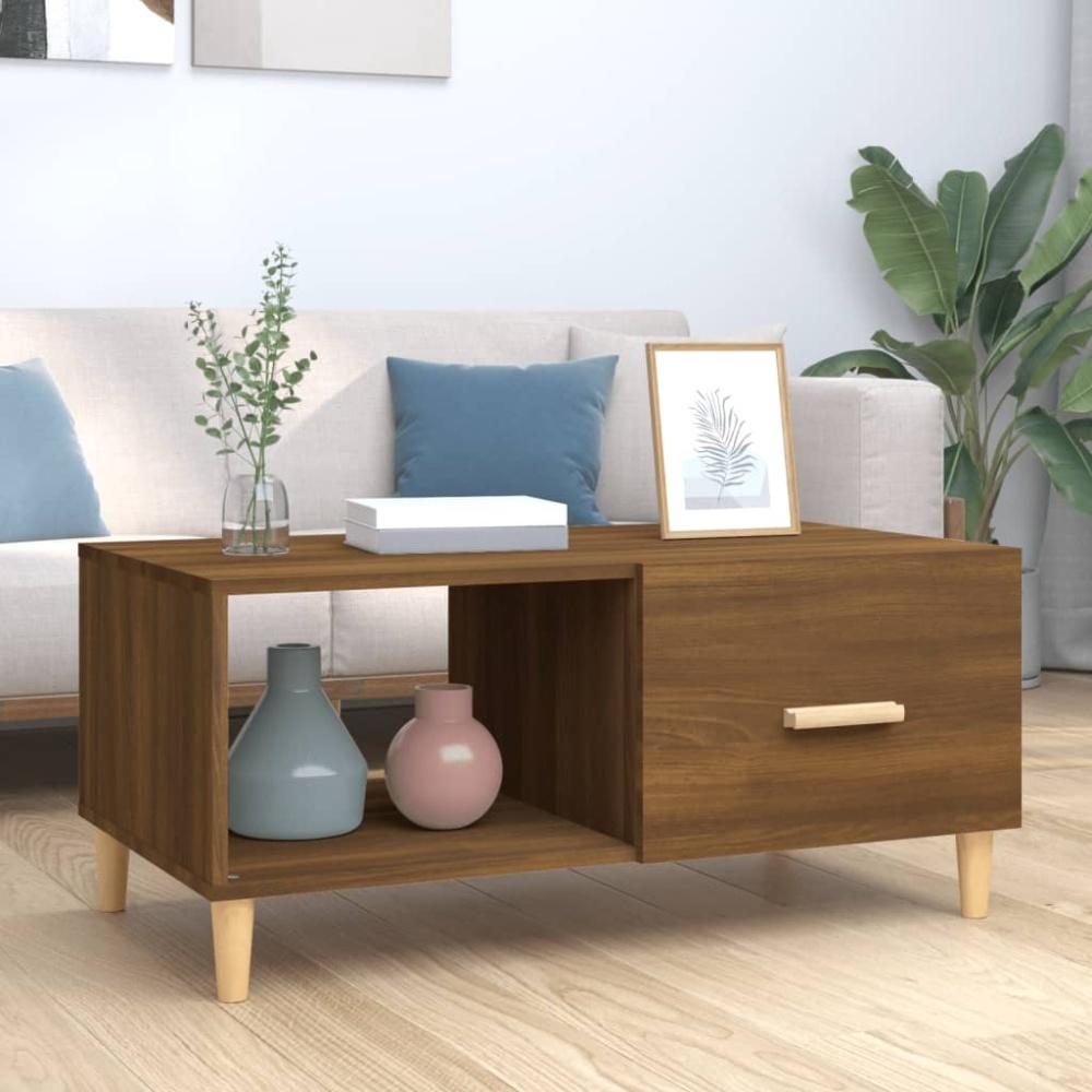vidaXL Couchtisch Braun Eichen-Optik 89,5x50x40 cm Holzwerkstoff 817515 Bild 1