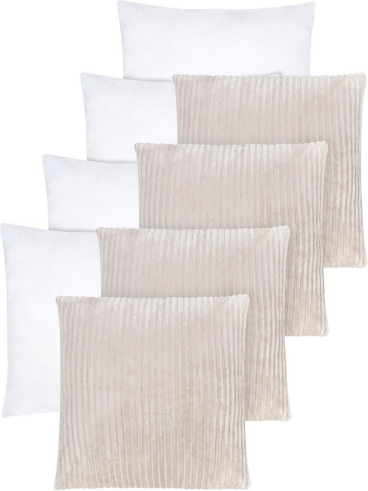 Aspero Dekokissen 4er Set Kissenbezüge mit Füllung 60 x 60 cm Salta, Weiche Sofakissen aus hautsympathischem Material Bild 1
