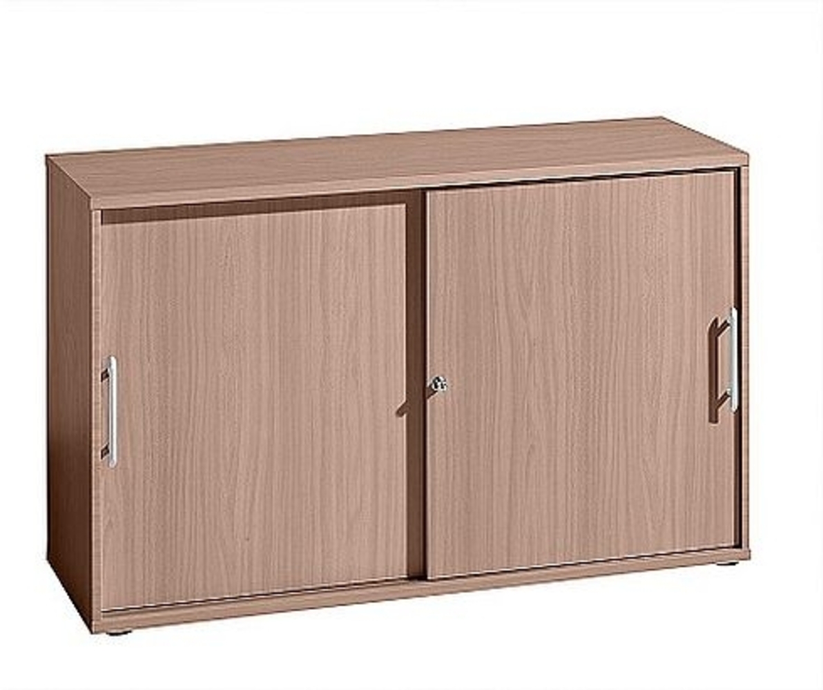 Schiebetürschrank 2 Ordnerhöhen, 120cm RE Nussbaum Bild 1