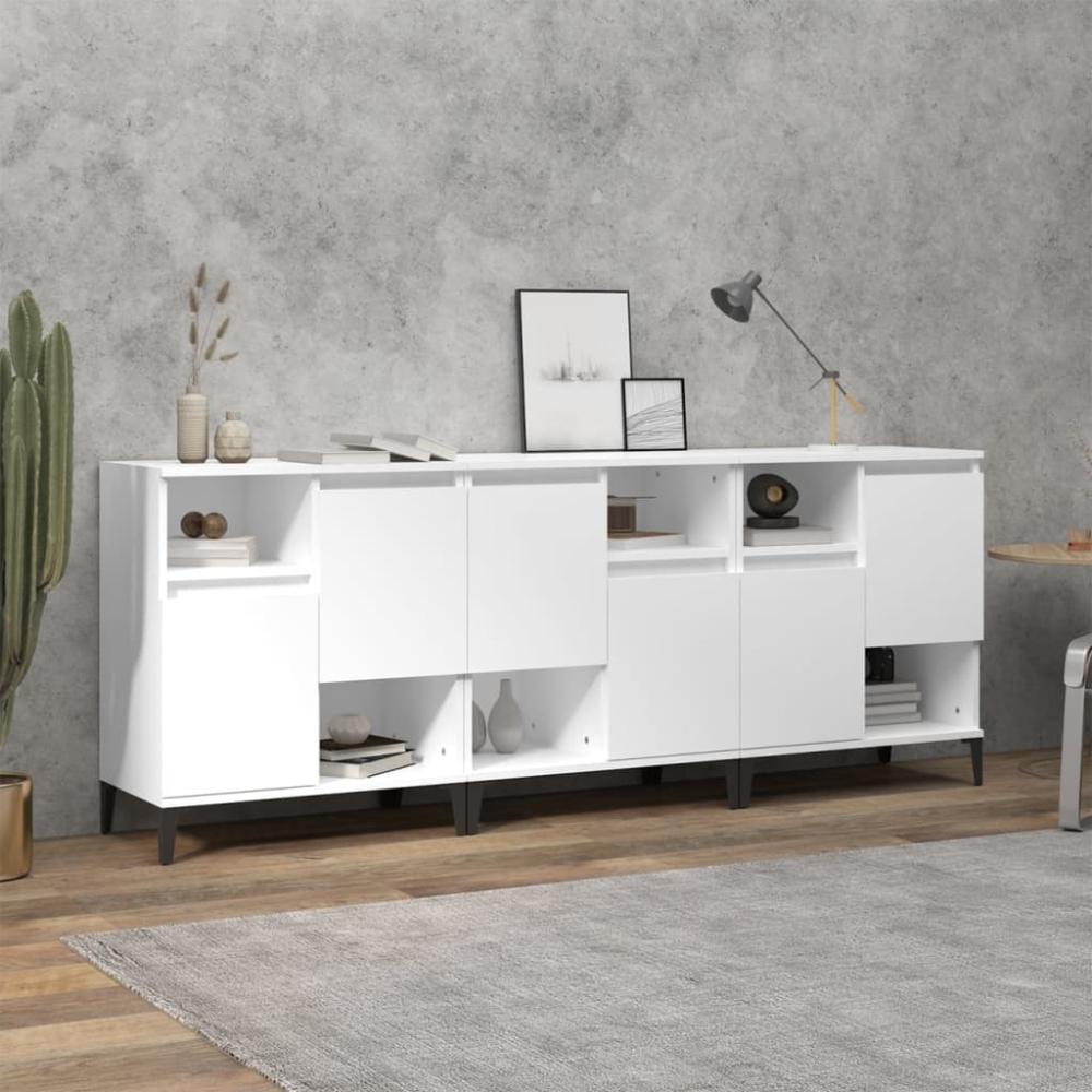 vidaXL Sideboards 3 Stk. Weiß 60x35x70 cm Holzwerkstoff 3185743 Bild 1