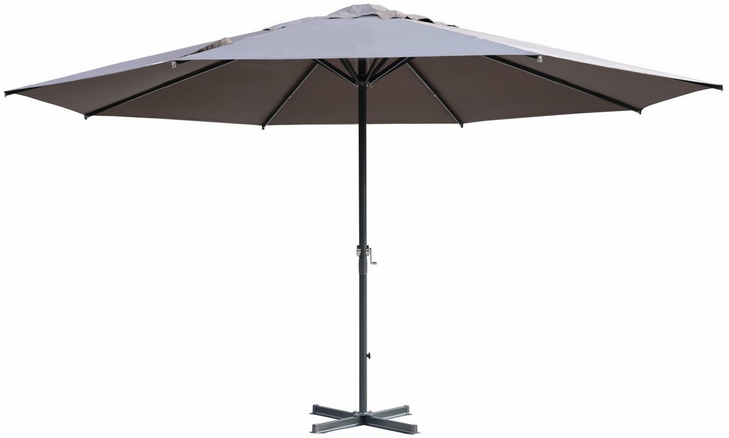 Gardissimo Marktschirm Sonnenschirm Kurbelschirm Gartenschirm anthr. 5 m mit Kurbel 500 cm, Spar-Set, inkl. Plattenständer, inkl. Ständer Bild 1