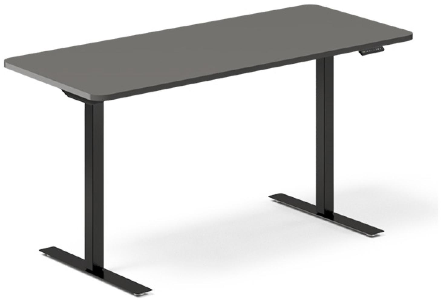 Hebe-/Senktisch DNA Anthrazit 1400x600 mm 2 Beine/Schwarz Bild 1