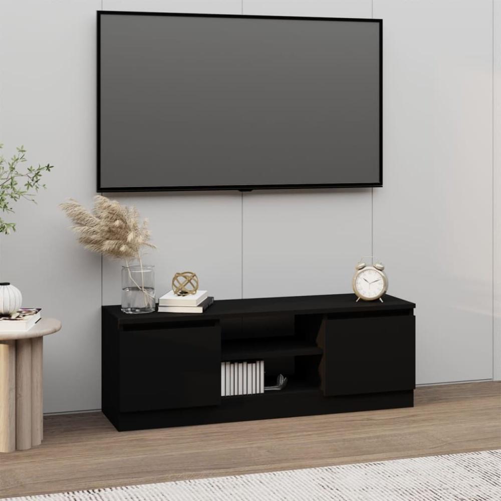 vidaXL TV-Schrank mit Tür Schwarz 102x30x36 cm 823351 Bild 1