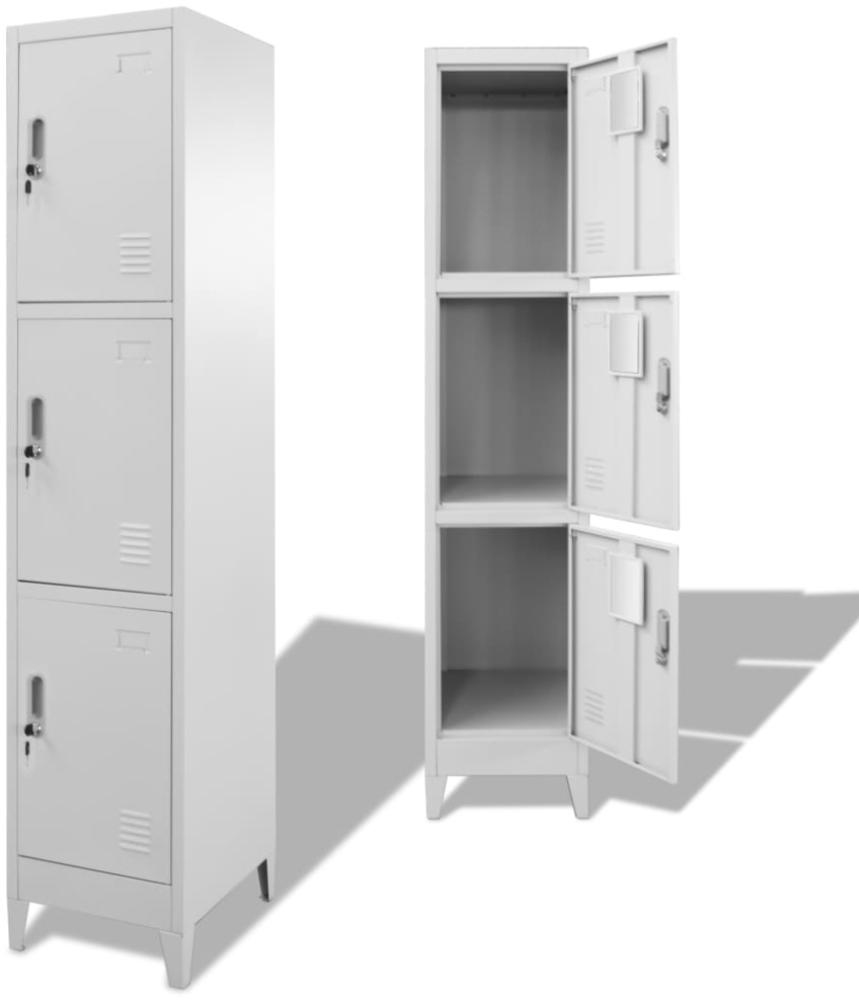 vidaXL Schließfachschrank mit 3 Fächern 38 x 45 x 180 cm 244474 Bild 1