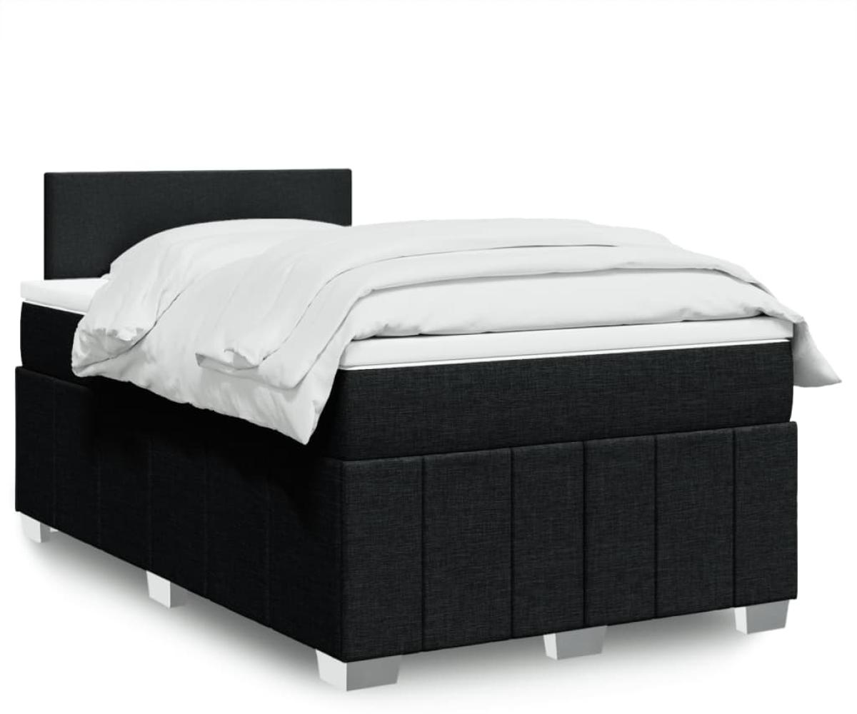 vidaXL Boxspringbett mit Matratze Schwarz 120x200 cm Stoff 3289330 Bild 1