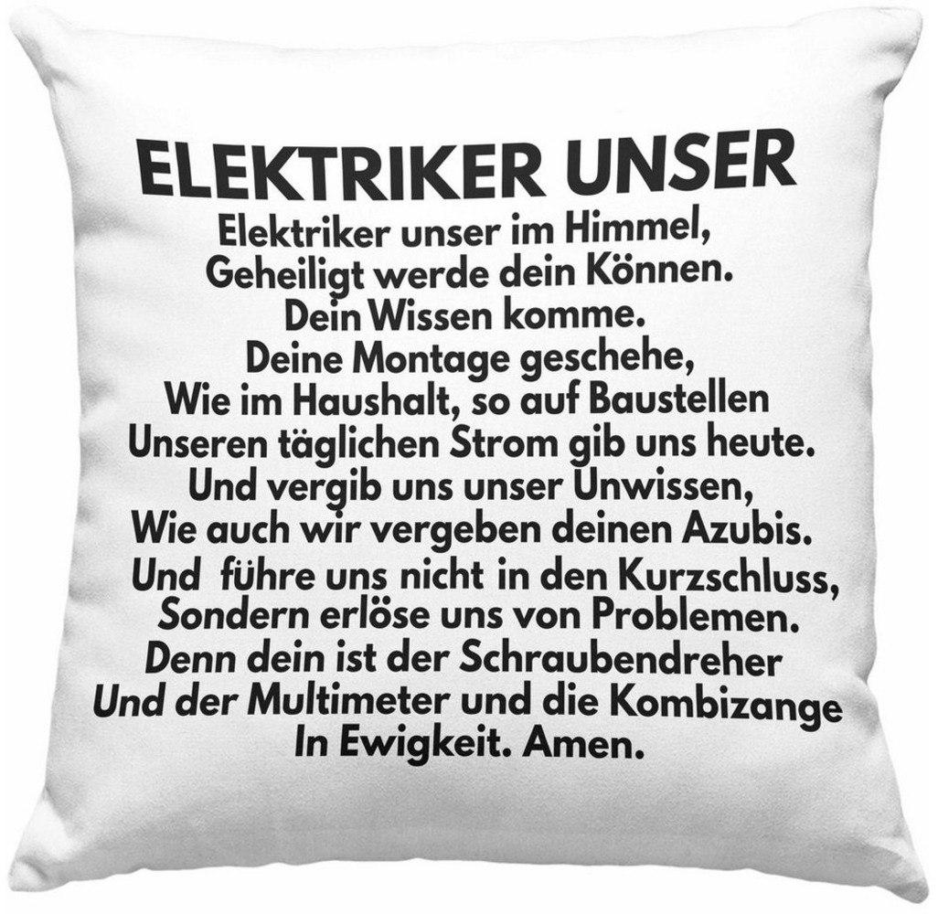 Trendation Dekokissen Trendation - Elektriker Unser Kissen Geschenk Elektromeister Lustiger Bild 1