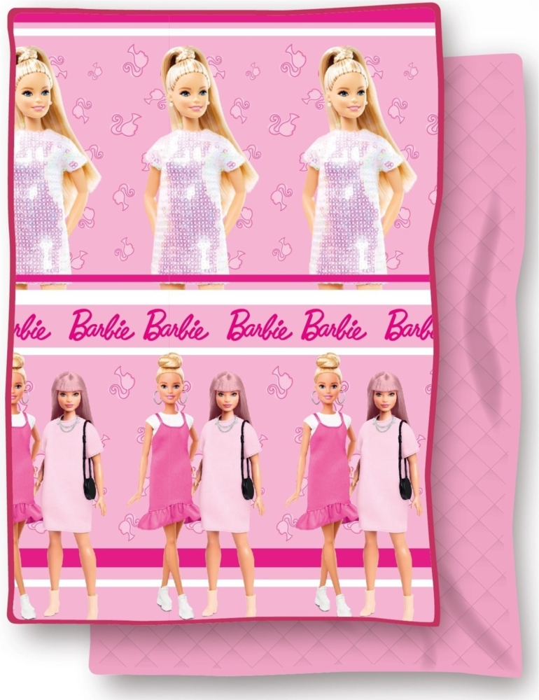 Barbie Tagesdecke 150x250 cm Steppdecke im Barbie-Design für Kinderzimmer Bild 1