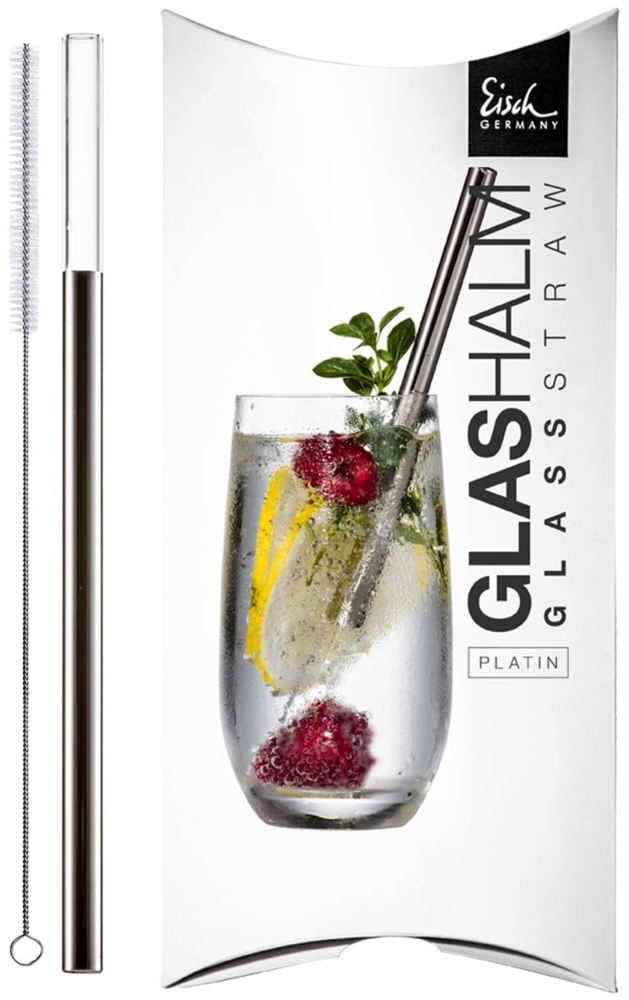 Eisch Gentleman Glashalm 20 cm Platin - A Bild 1