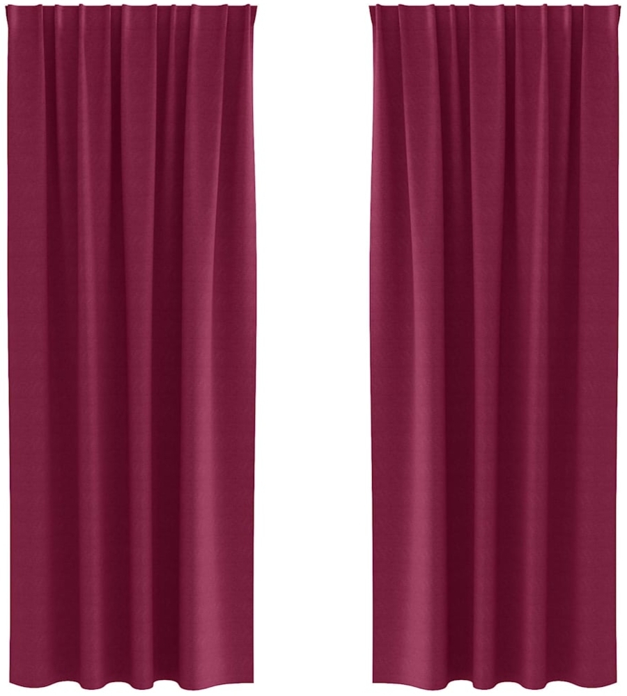 vidaXL Verdunkelungs-Vorhänge mit Ringen 2 pcs Weinrot 245 x 140 cm 4107466 Bild 1