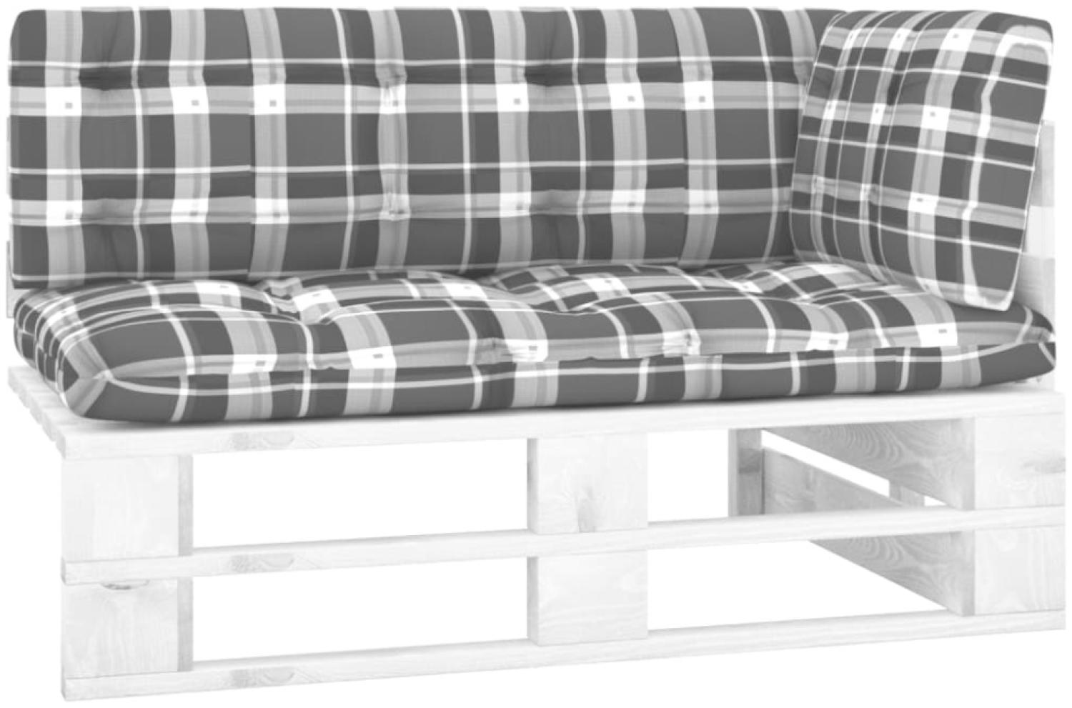 vidaXL Outdoor-Ecksofa Paletten Kiefernholz Imprägniert Weiß 3066578 Bild 1