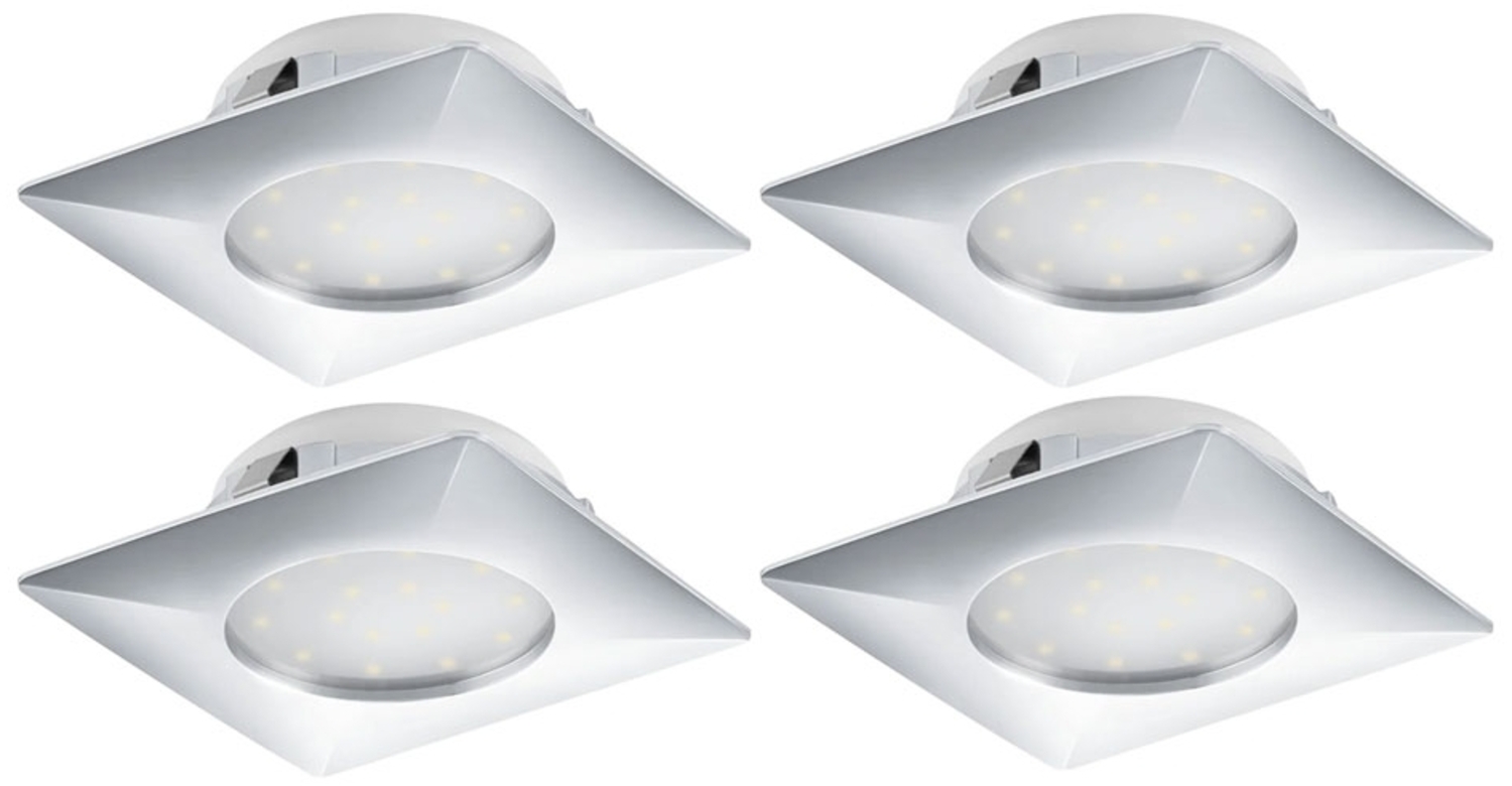 4er Set LED Decken-Einbaustrahler, chrom, Einbautiefe 12cm Bild 1