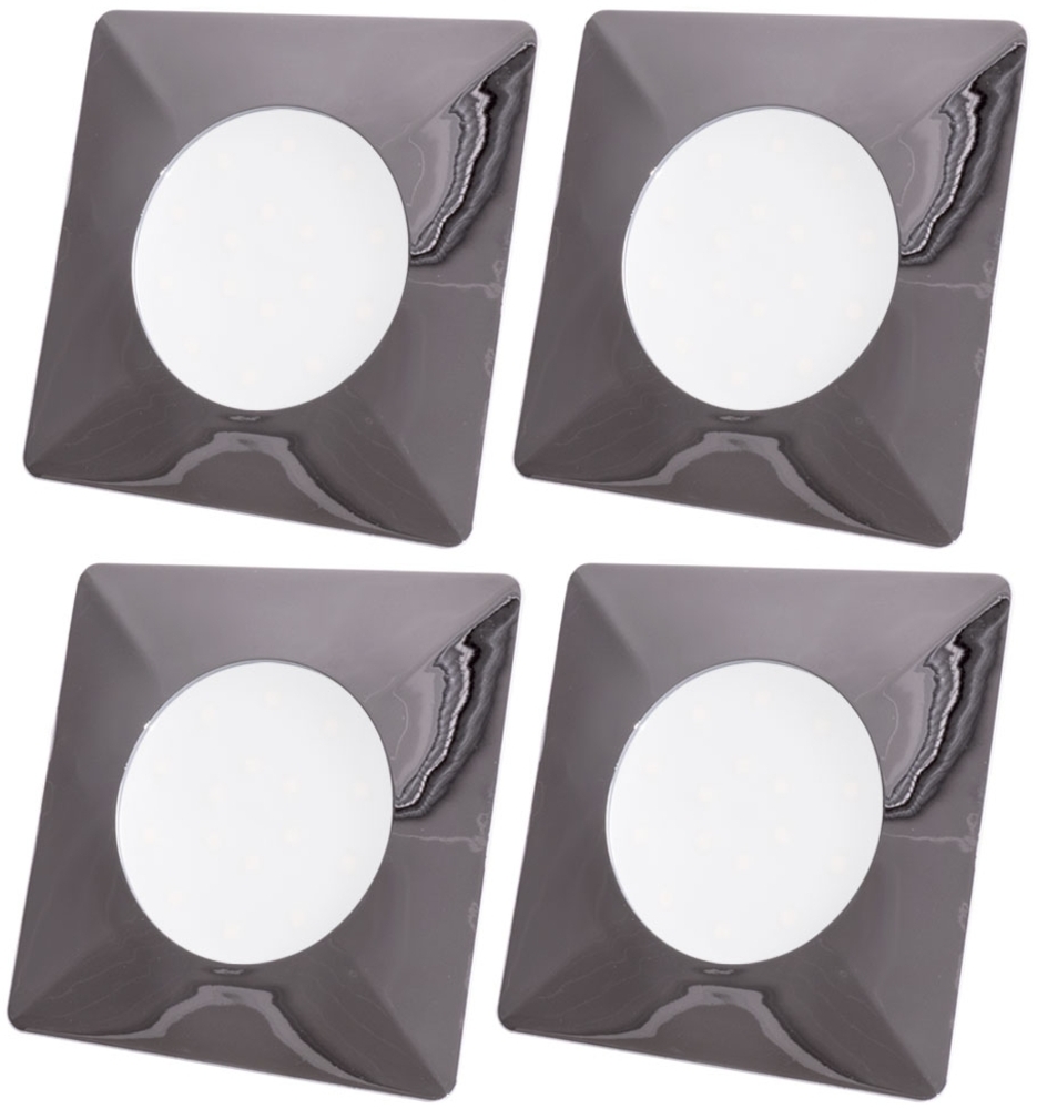 4er Set LED Decken-Einbaustrahler, chrom, Einbautiefe 12cm Bild 1