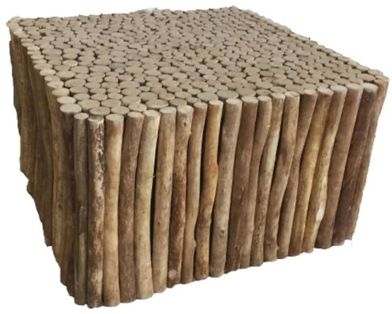 Casa Padrino Landhausstil Couchtisch Naturfarben 80 x 80 x H. 46 cm - Handgefertigter Wohnzimmertisch Bild 1