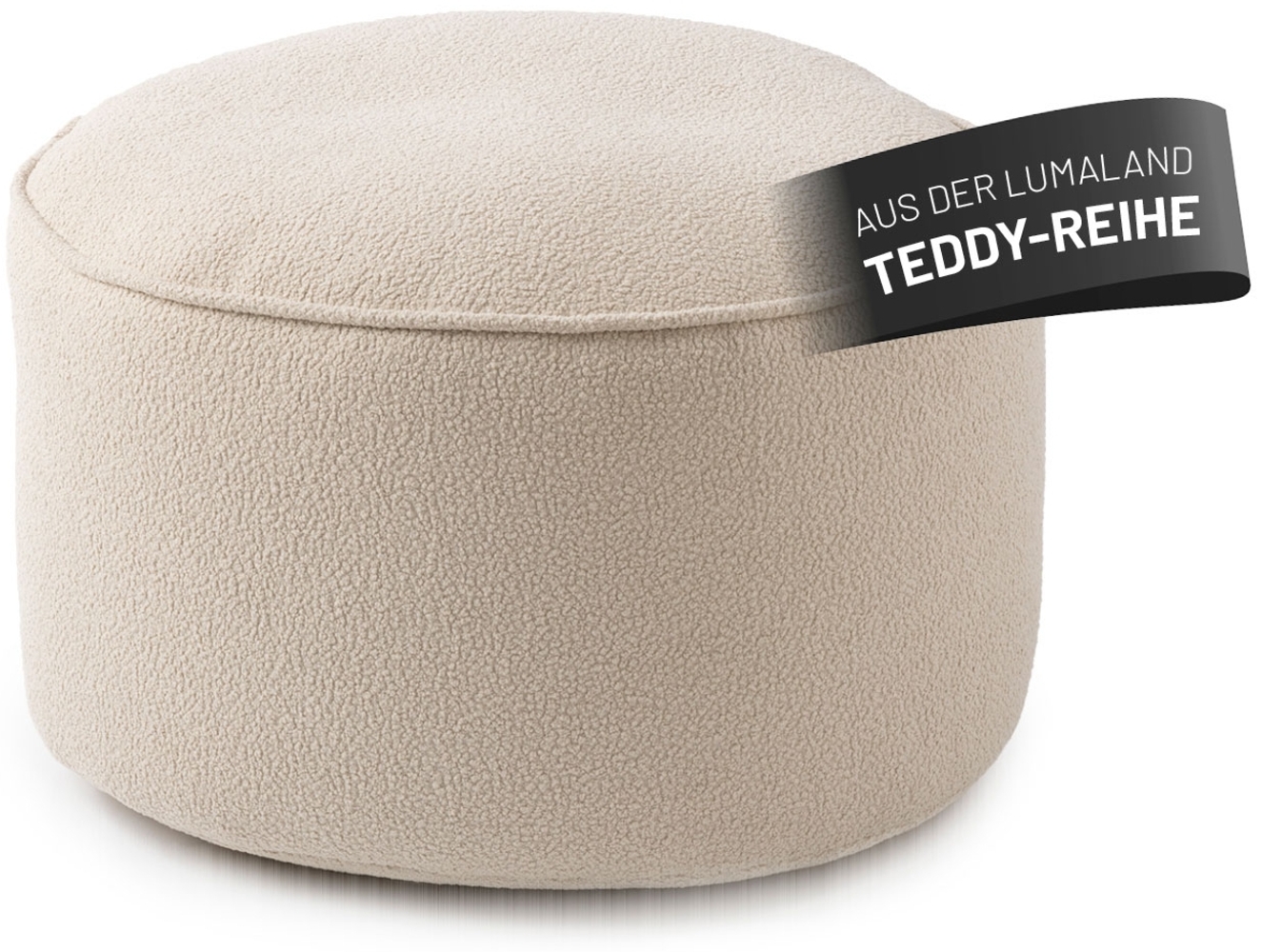 LUMALAND Sitzsack Pouf aus der Teddy-Reihe, 50L - Indoor-Bezug - weich, waschbar - beige Bild 1