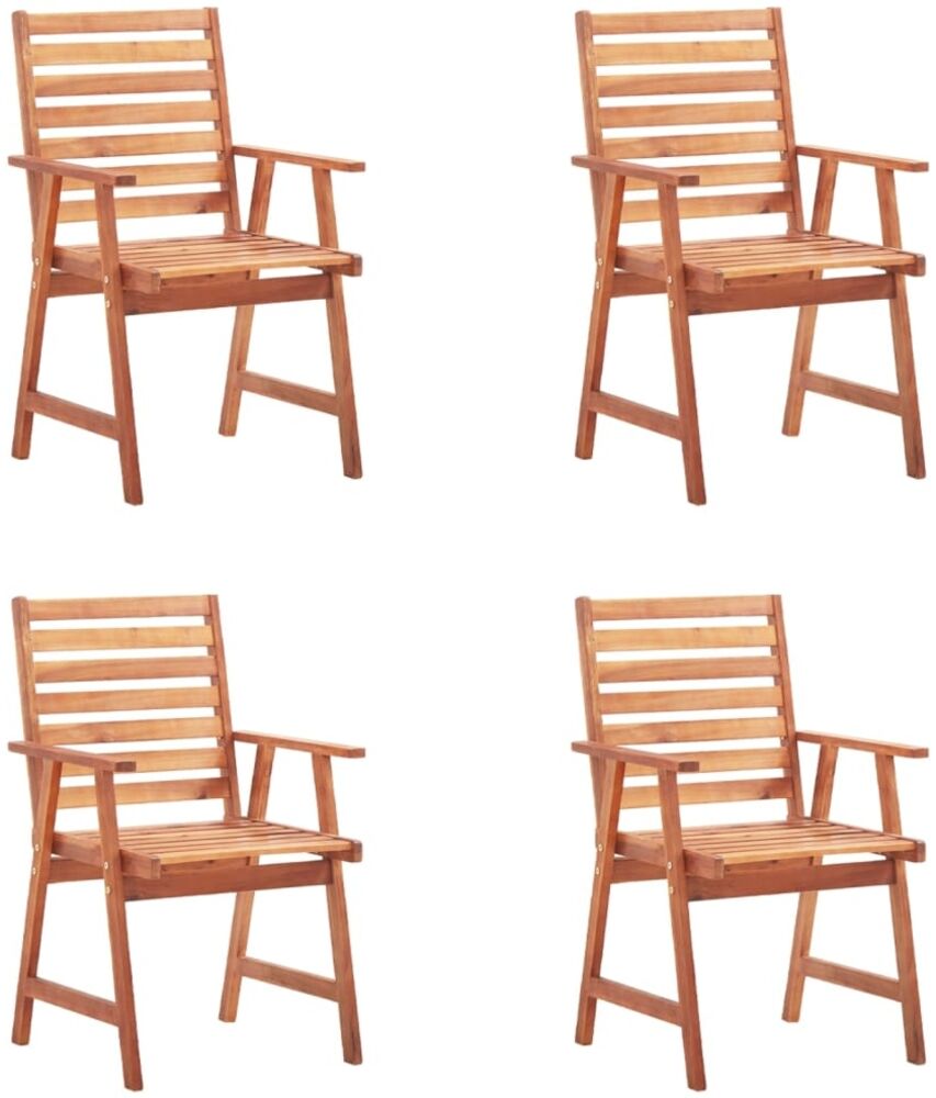 vidaXL Garten-Essstühle 4 Stk. mit Kissen Massivholz Akazie 3078345 Bild 1