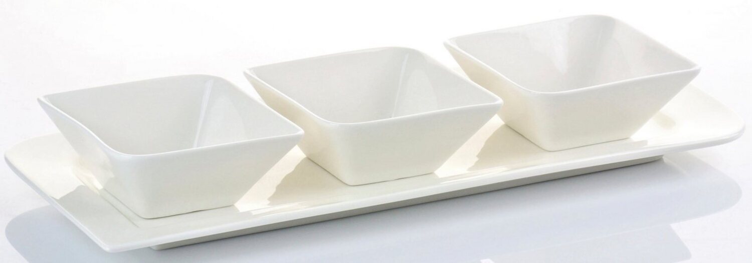 Retsch Arzberg Snackschale FANTASTIC, Porzellan, (Set, 4-tlg), außergewöhnliche eckige Form, Fine China Porzellan Bild 1