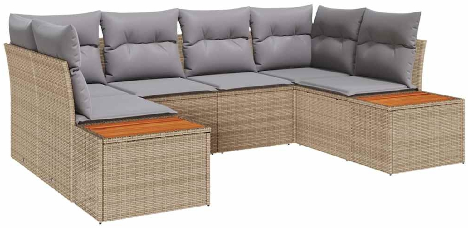 vidaXL Garten-Sofa-Set 6 pcs Beige und Hellgrau 234 x 154 x 85 cm 3356825 Bild 1