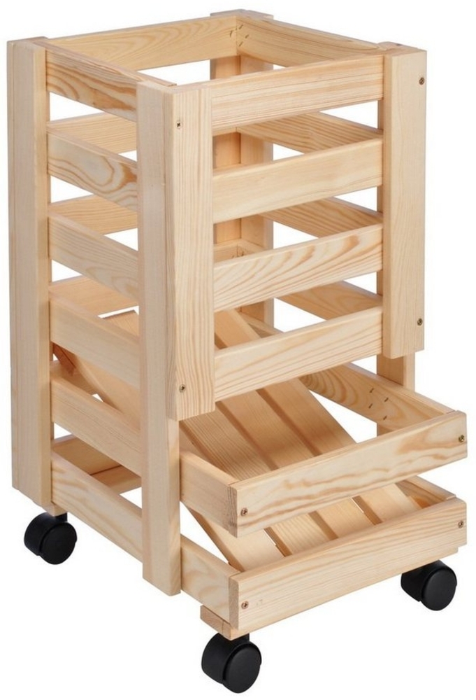 Kartoffelkiste Obstkiste, Kiefernholz, mit Rollen, Aufbewahrungskiste Bild 1