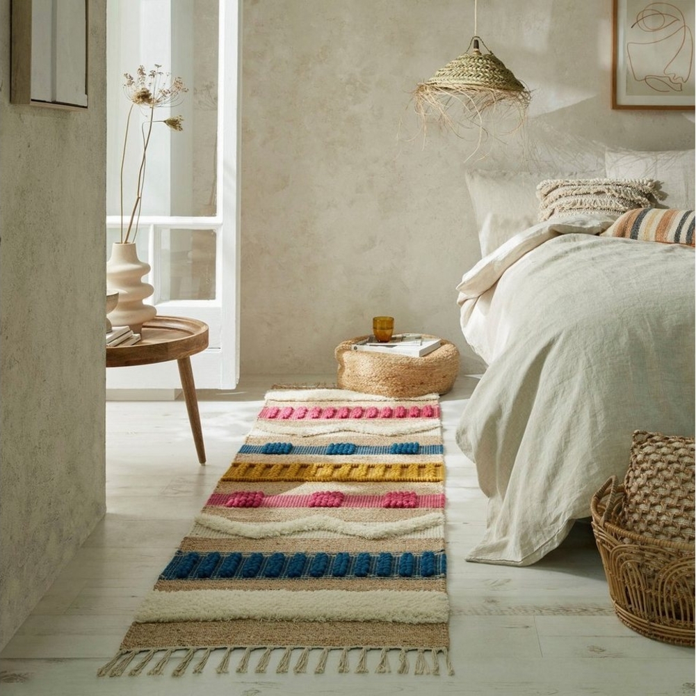 FLAIR RUGS Läufer Medina, rechteckig, Höhe: 12 mm, Boho-Look, aus Naturfasern wie Wolle & Jute, Teppichläufer Bild 1