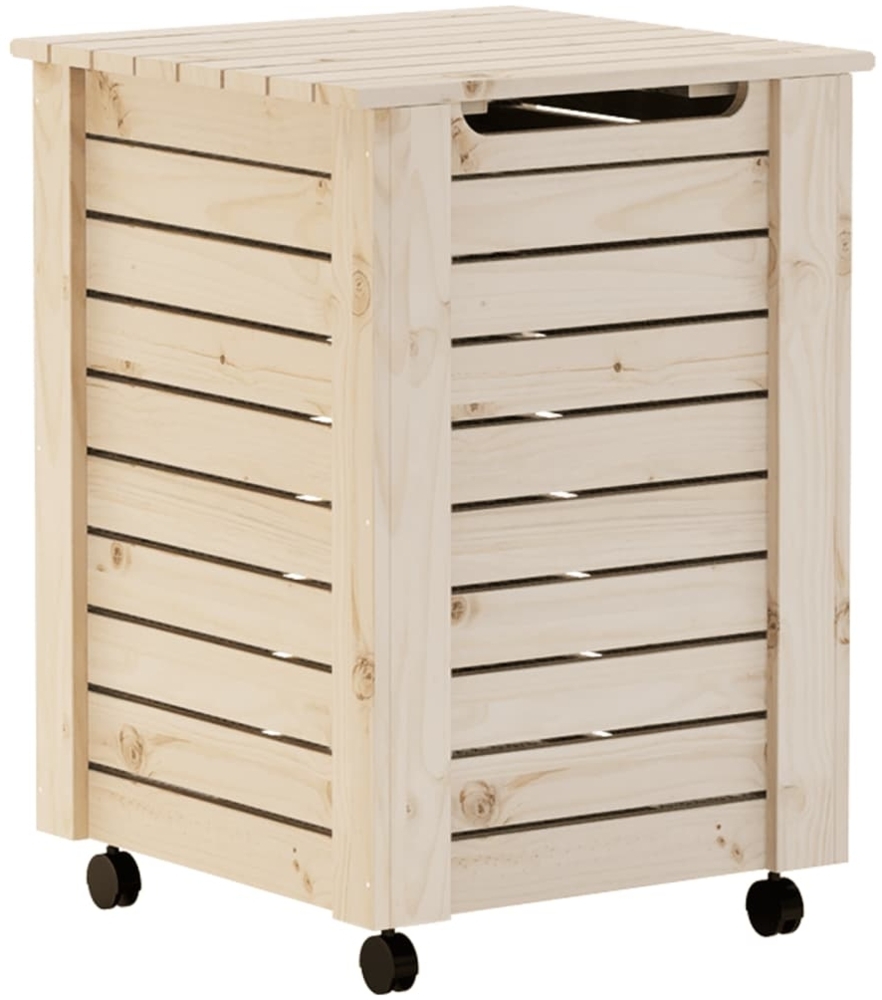 vidaXL Wäschekorb mit Rollen RANA 45x45x64 cm Massivholz Kiefer 4002325 Bild 1