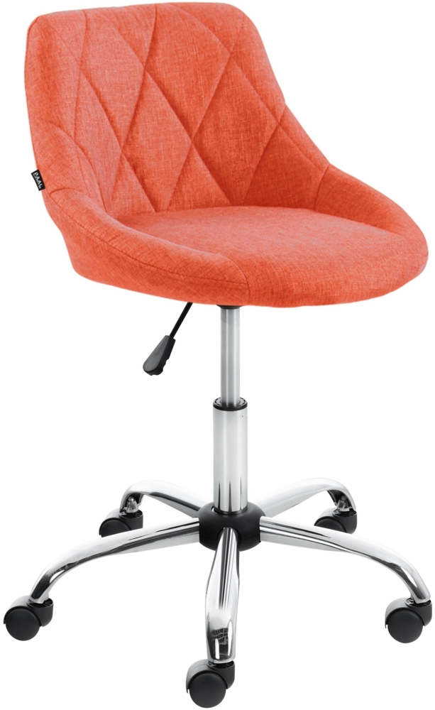 CLP Arbeitshocker Lazio drehbar mit Chromgestell,orange Stoff Bild 1