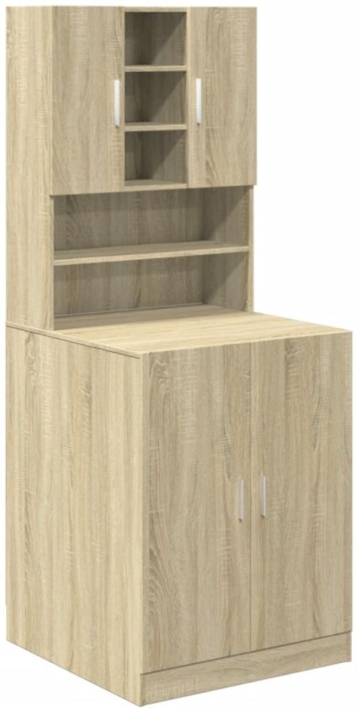 vidaXL Waschmaschinenumbauschrank, 2 Stück, Holzwerkstoff Sonoma-Eiche, 70,5 x 71,5 x 181,5 cm Bild 1