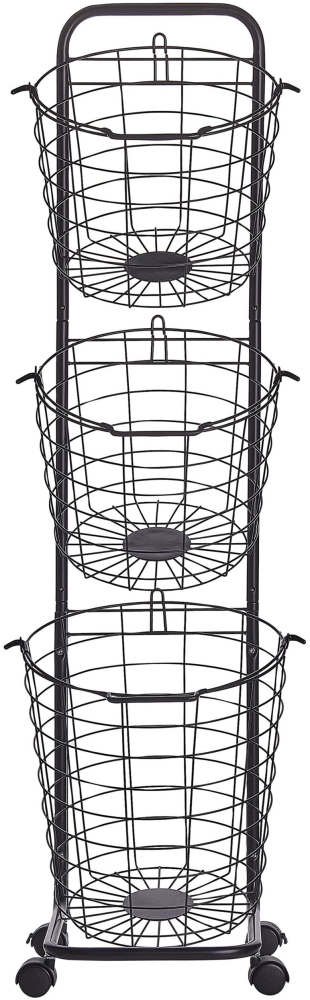 Korbständer schwarz auf Rollen im 3er Set AYAPAL Bild 1
