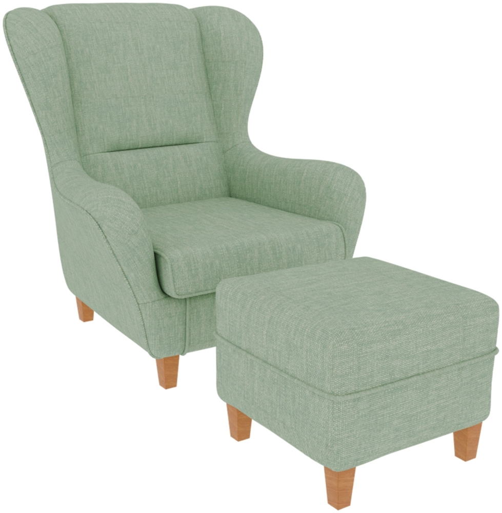 Supellex Sofia Ohrensessel mit Hocker | Design Vienna Mint Bild 1