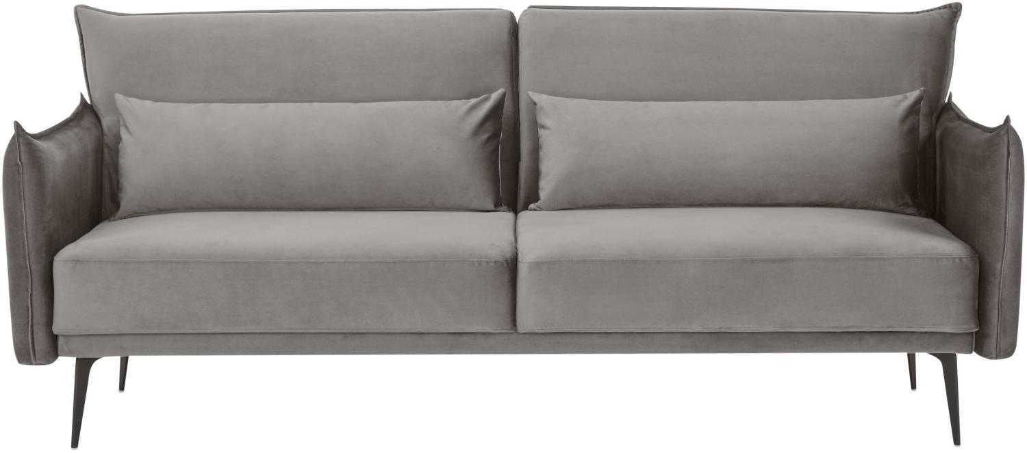 3-Sitzer Sofa Samt Grau Couch Relaxsofa Wohnzimmer Möbel Lounge Bild 1